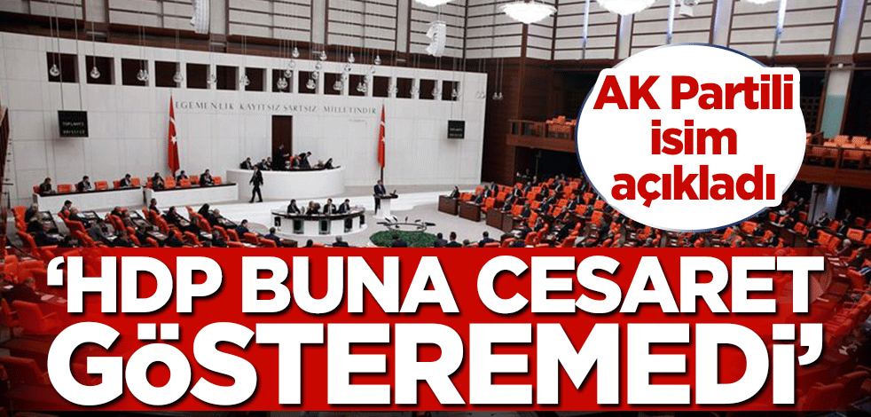 AK Partili isim açıkladı: HDP, TBMM'de buna cesaret gösteremedi
