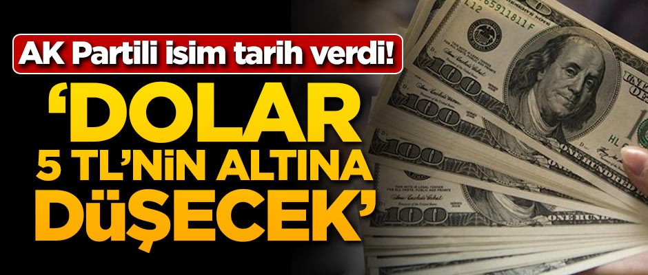 AK Partili isim tarih verdi: Dolar 5 TL'nin altına düşecek