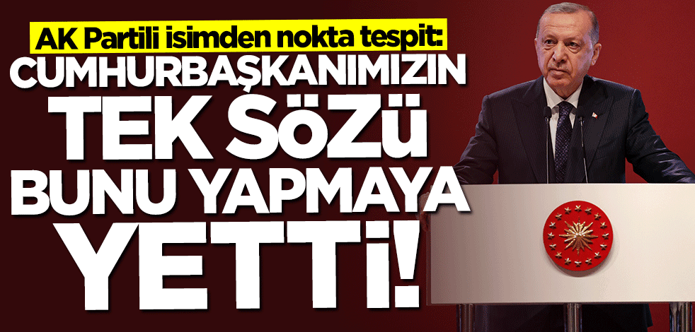 AK Partili isimden nokta tespit: Cumhurbaşkanımızın tek sözü yetti