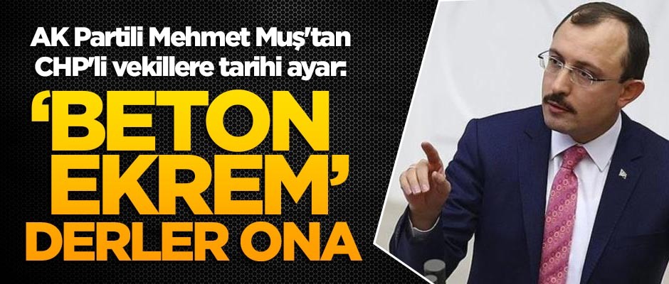 AK Partili Mehmet Muş'tan CHP'li vekillere tarihi ayar: Beton Ekrem derler ona