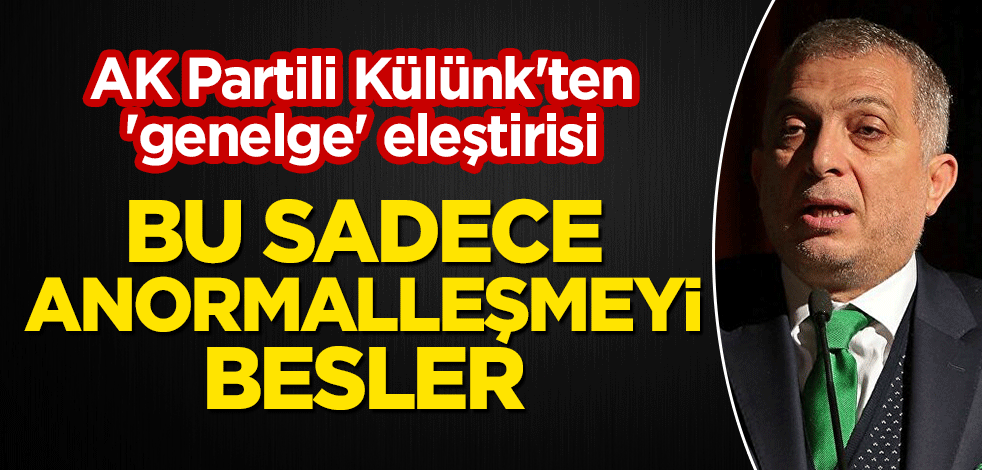 AK Partili Metin Külünk'ten 'genelge' eleştirisi: Bu sadece anormalleşmeyi besler