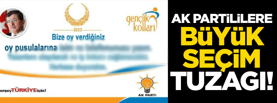 AK Partililere çirkin seçim tuzağı!