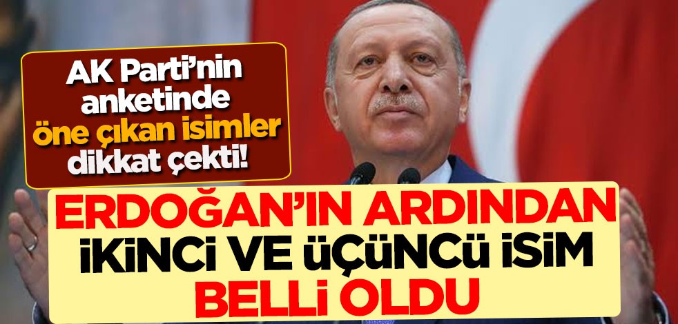 AK Parti'nin anketinde öne çıkan isimler dikkat çekti! Erdoğan'ın ardından ikinci ve üçüncü isim belli oldu