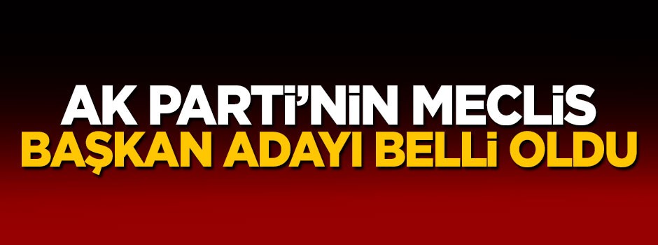 AK Parti'nin Meclis Başkan adayı belli oldu