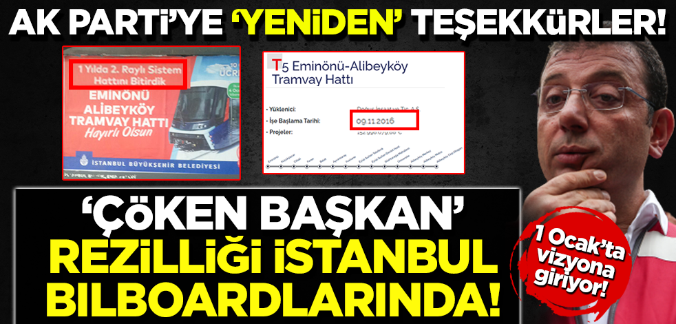 AK Parti'nin yaptığı Eminönü-Alibeyköy tramvay hattını Ekrem İmamoğlu sahiplendi!