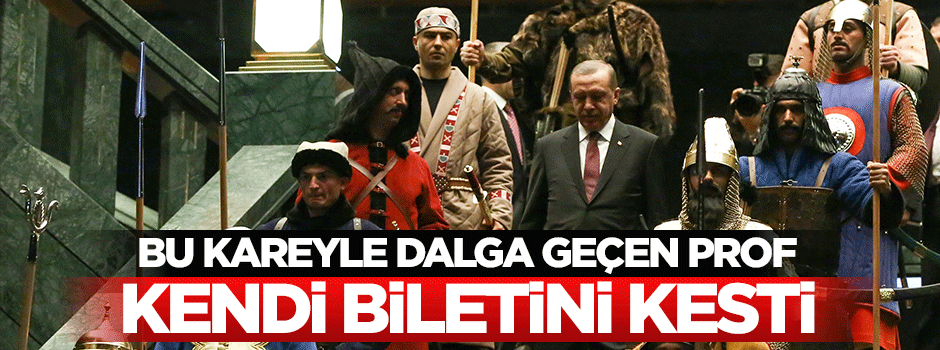 AK Saray'daki askeri törenle dalga geçen Prof istifa etti