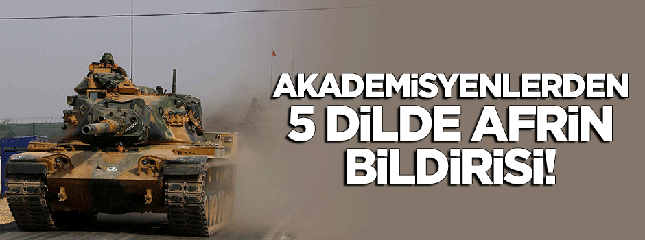 Akademisyenlerden 5 dilde 'Afrin' bildirisi