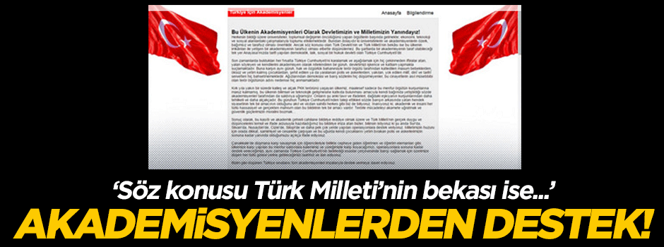 Akademisyenlerden terör operasyonlarına destek!