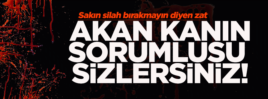 'Akan kanın bir numaralı sorumlusu sizlersiniz, nokta!'