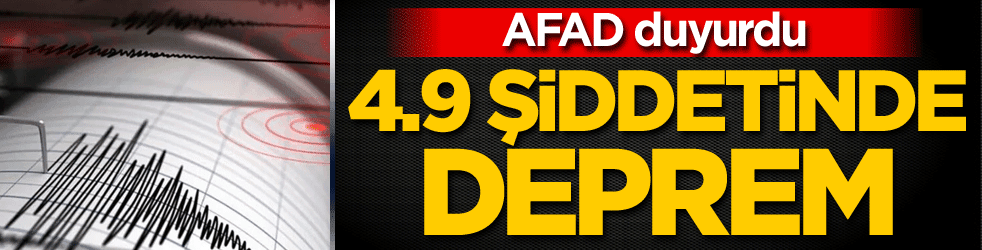 Akdeniz'de 4,9 şiddetinde deprem
