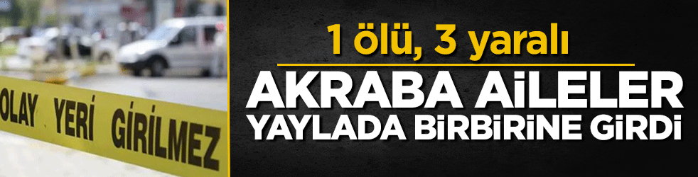 Akraba aileler yaylada birbirine girdi: 1 ölü, 3 yaralı 