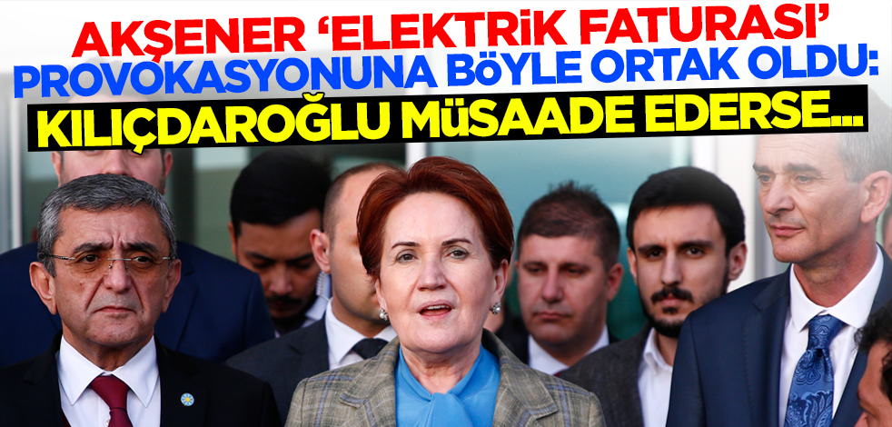 Akşener 'elektrik faturası' provokasyonuna böyle ortak oldu: Kılıçdaroğlu müsaade ederse...