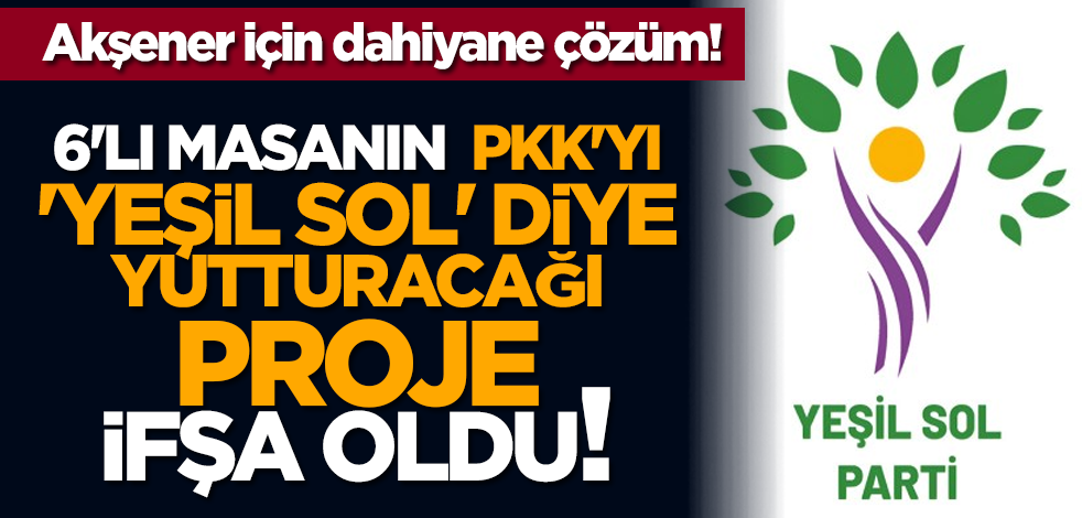 Akşener için dahiyane çözüm! 6'lı masanın PKK'yı 'Yeşil Sol' diye yutturacağı proje ifşa oldu!