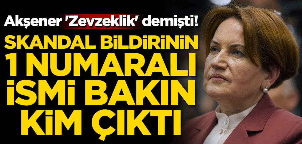 Akşener 'Zevzeklik' demişti! Skandal bildirinin 1 numaralı ismi bakın kim çıktı