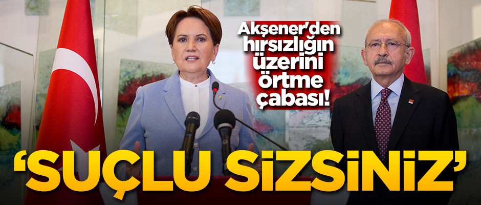 Akşener'den hırsızlığın üzerini örtme çabası!