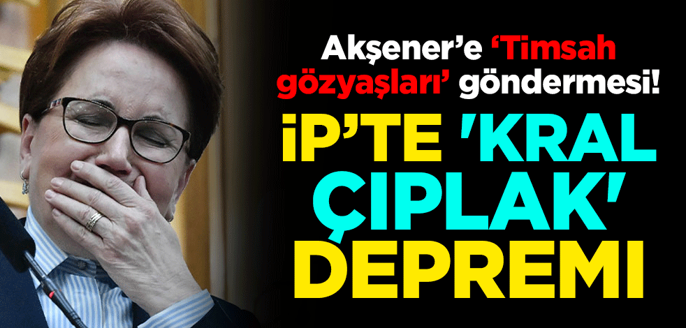Akşener’e ‘Timsah gözyaşları’ göndermesi! İP’te 'kral çıplak' depremi