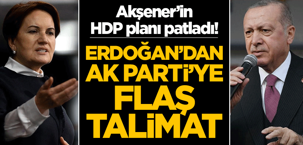 Akşener'in HDP planı patladı! Erdoğan'dan AK Parti'ye flaş talimat