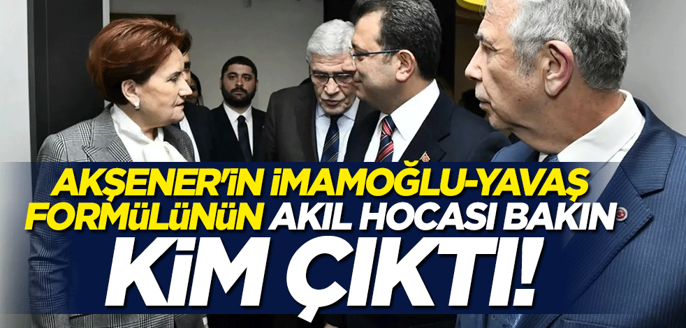 Akşener'in İmamoğlu-Yavaş formülünün akıl hocası bakın kim çıktı