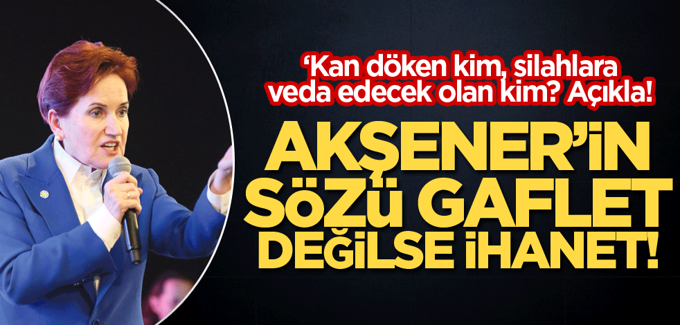 Akşener’in sözü gaflet değilse ihanet!