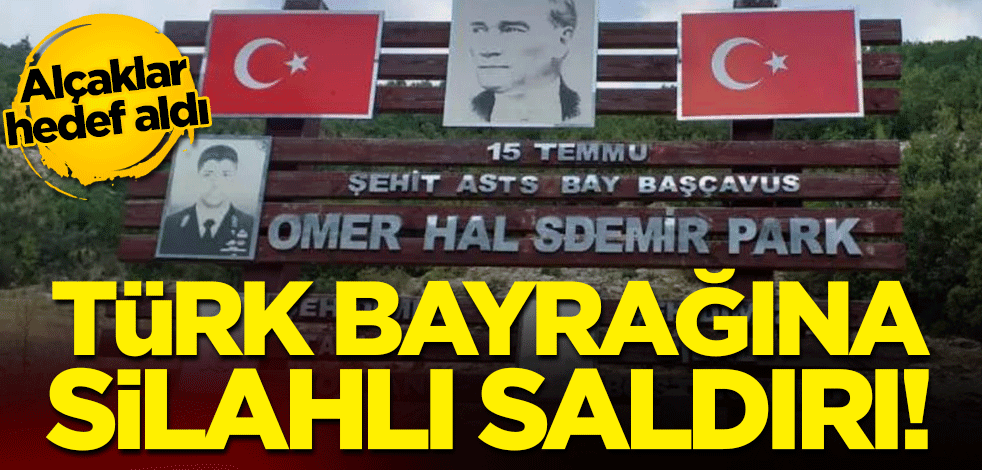 Alçaklar hedef aldı: Türk bayrağına silahlı saldırı!