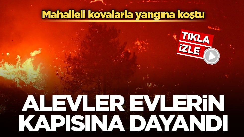 Alevler evlerin kapısına dayandı! Mahalleli kovalarla yangına koştu