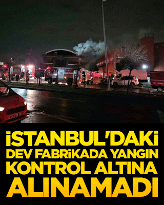 İstanbul'daki dev fabrikada yangın kontrol altına alınamadı