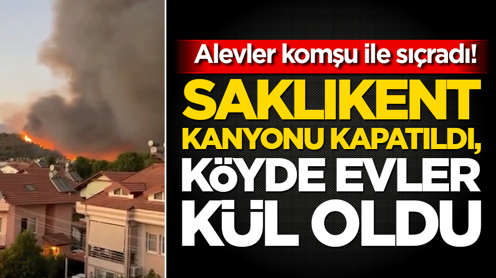 Alevler komşu ile sıçradı! Saklıkent Kanyonu kapatıldı, köyde evler kül oldu!