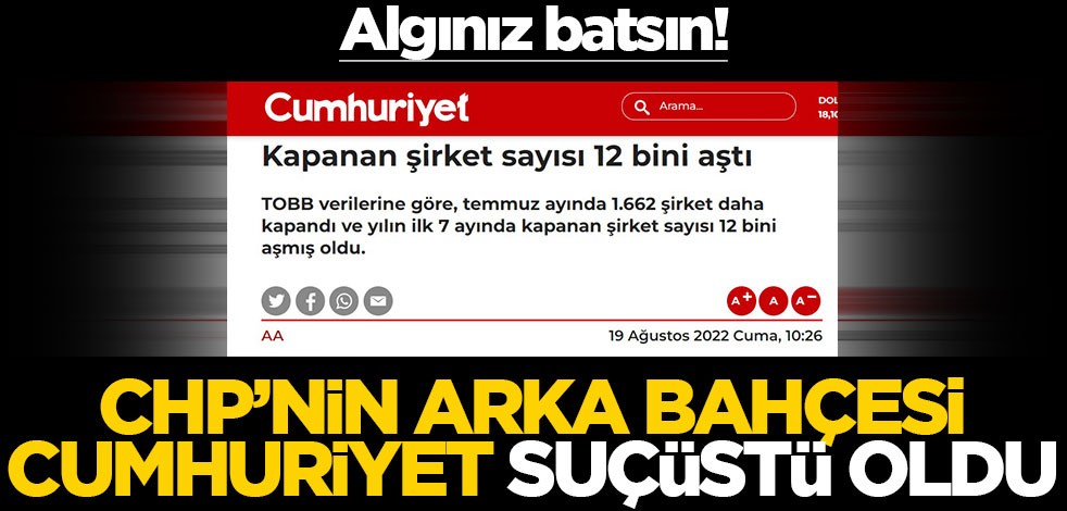 Algınız batsın! CHP'nin arka bahçesi Cumhuriyet suçüstü oldu