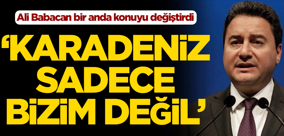 Ali Babacan bir anda konuyu değiştirdi! ‘Karadeniz sadece bizim değil’