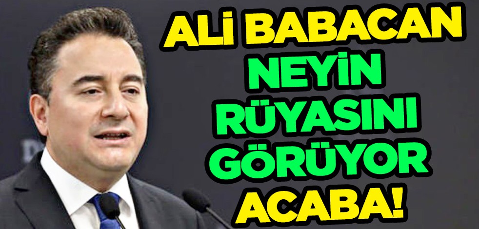 Ali Babacan neyin rüyasını görüyor acaba! Bu nasıl bir kafa böyle...