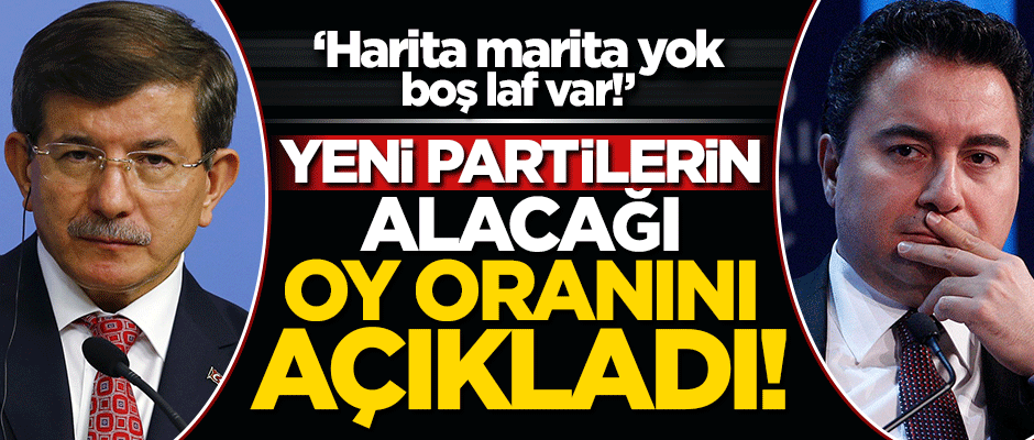 Ali Babacan ve Ahmet Davutoğlu'nun kuracağı yeni partilerin alacağı oy oranını açıkladı