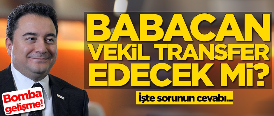 Ali Babacan vekil transfer edecek mi? İşte sorunun cevabı