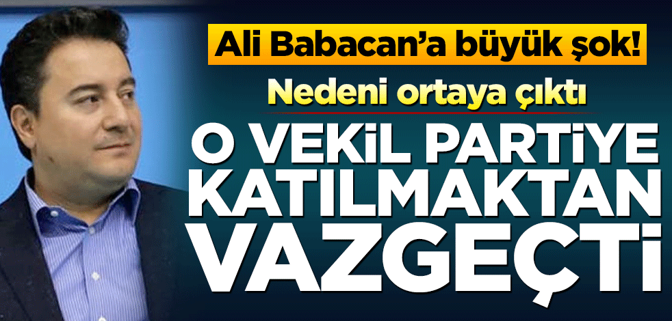 Ali Babacan'a büyük şok! O vekil partiye katılmaktan vazgeçti, nedeni ortaya çıktı