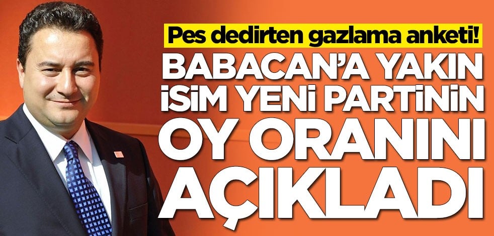 Ali Babacan'a yakın isimi yeni partinin oy oranını açıkladı!