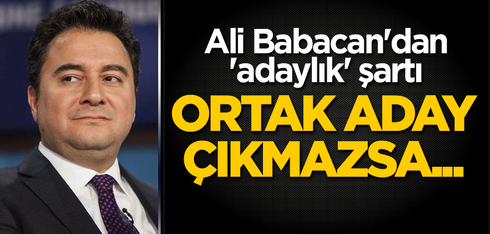 Ali Babacan'dan 'adaylık' şartı: Ortak aday çıkmazsa...