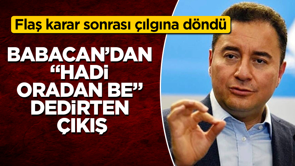 Ali Babacan’dan "Hadi oradan be" dedirten çıkış! Flaş karar sonrası resmen çılgına döndü