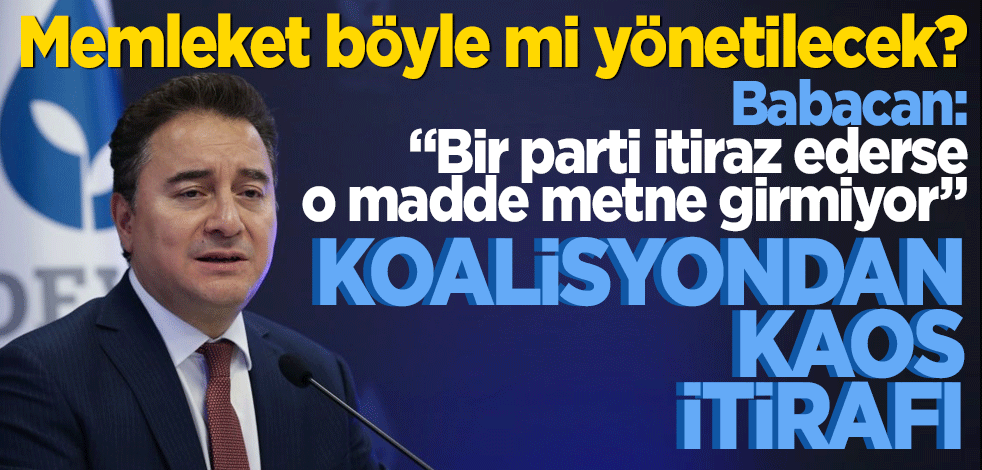 Ali Babacan'dan kaos itirafı: Bir parti bile itiraz ederse o madde ortak politikalar metnine girmiyor
