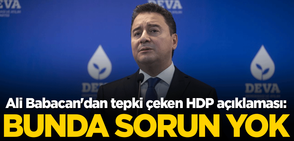 Ali Babacan'dan tepki çeken HDP açıklaması: Bunda sorun yok