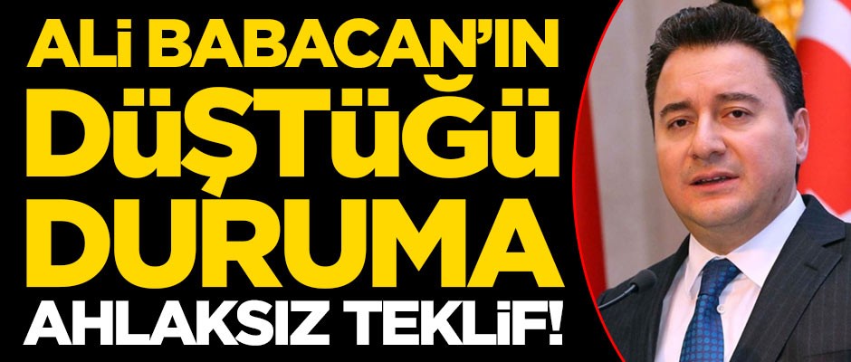 Ali Babacan'ın düştüğü duruma ahlaksız teklif!