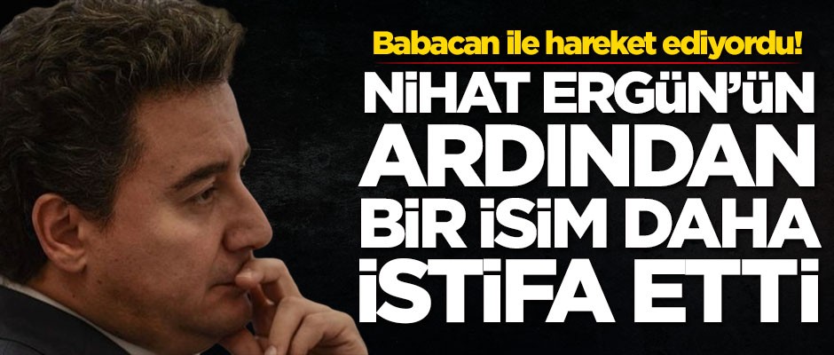 Ali Babacan'ın ekibinde yer alıyordu! Nihat Ergün'ün ardından bir isim daha istifa etti