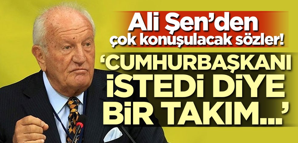 Ali Şen'den çok konuşulacak sözler! 'Cumhurbaşkanı istedi diye bir takım...'