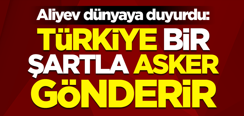 Aliyev dünyaya duyurdu: Türkiye bir şartla asker gönderir