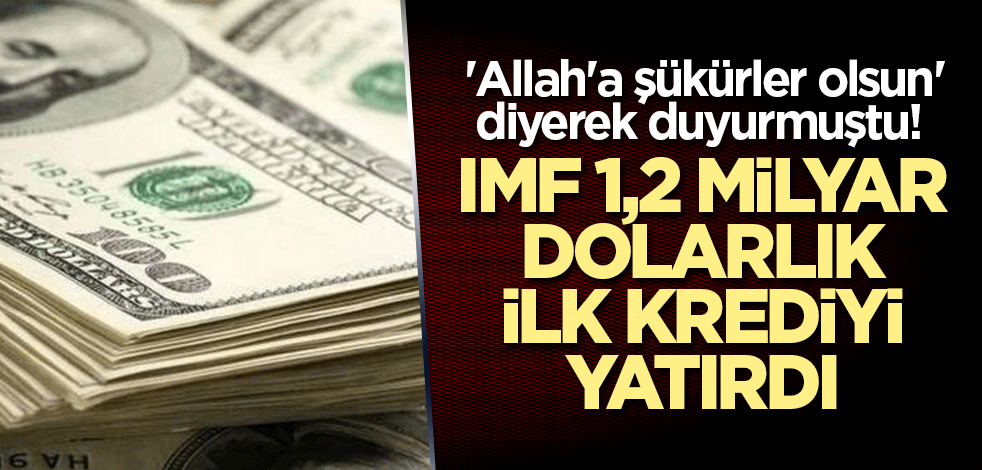 'Allah'a şükürler olsun' diyerek duyurmuştu! IMF 1,2 milyar dolarlık ilk krediyi yatırdı