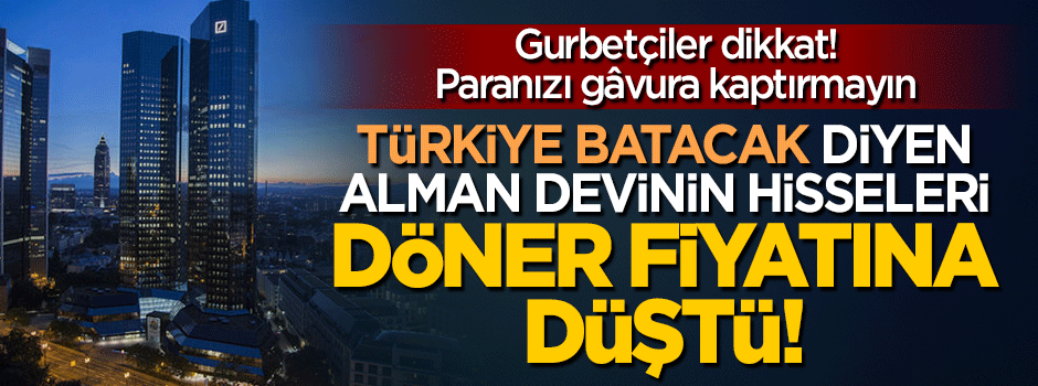 Alman devinin hissesi döner fiyatına düştü!