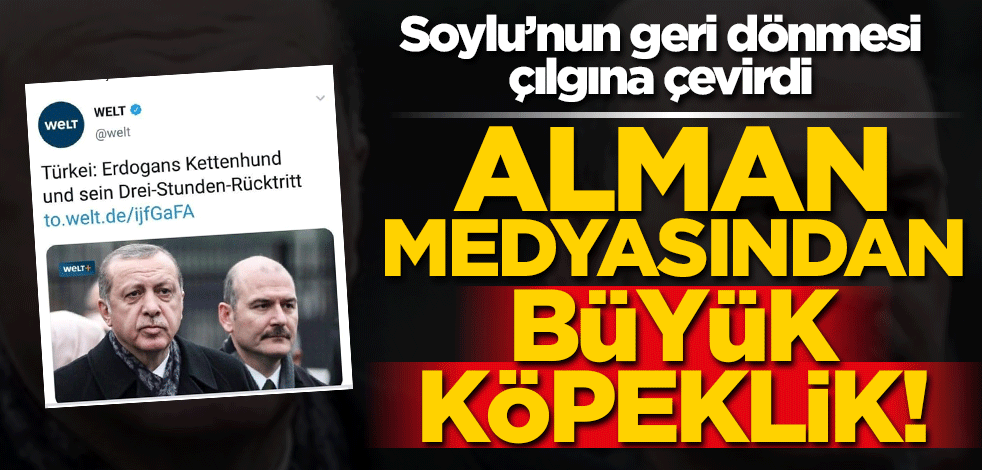 Alman medyasından köpeklik! Soylu'nun geri dönmesi çılgına çevirdi