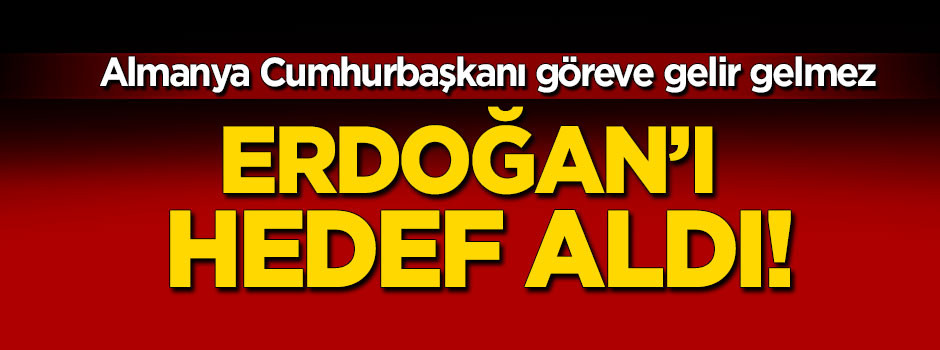 Almanya Cumhurbaşkanı'ndan Erdoğan'a küstah ifade!