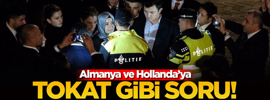 Almanya ve Hollanda'ya tokat gibi soru!