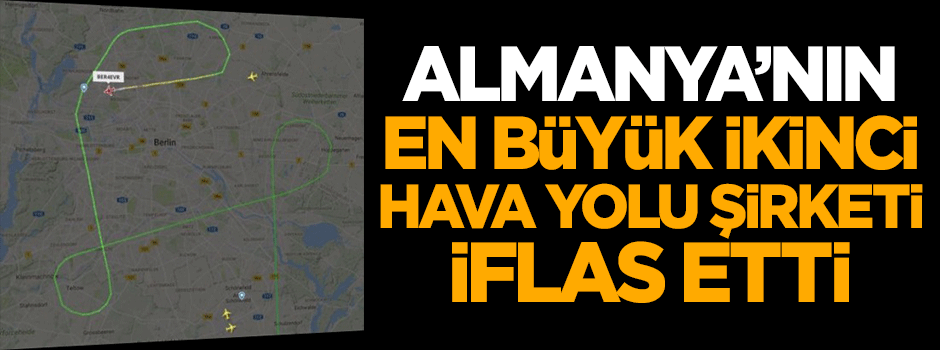 Almanya'nın en büyük ikinci hava yolu şirketi iflas etti