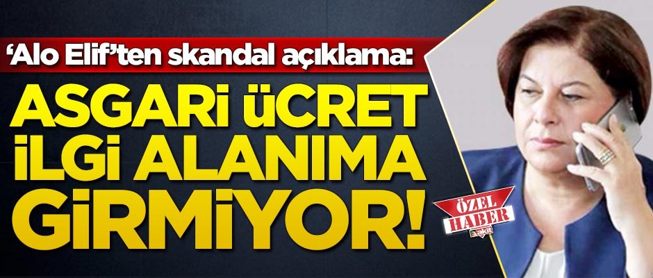 'Alo Elif'ten skandal açıklama: Asgari ücret ilgili alanıma girmiyor