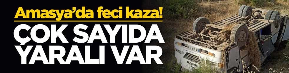 Amasya'da feci kaza! Çok sayıda yaralı var